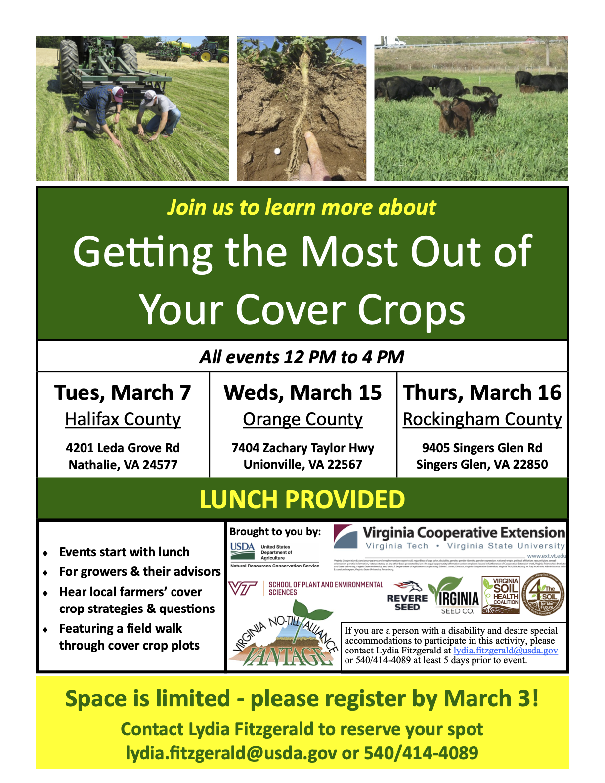 Join us for cover crop field days this spring